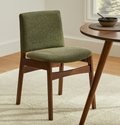 Upholstered Dining Chair - Walnut and Hemlock Green