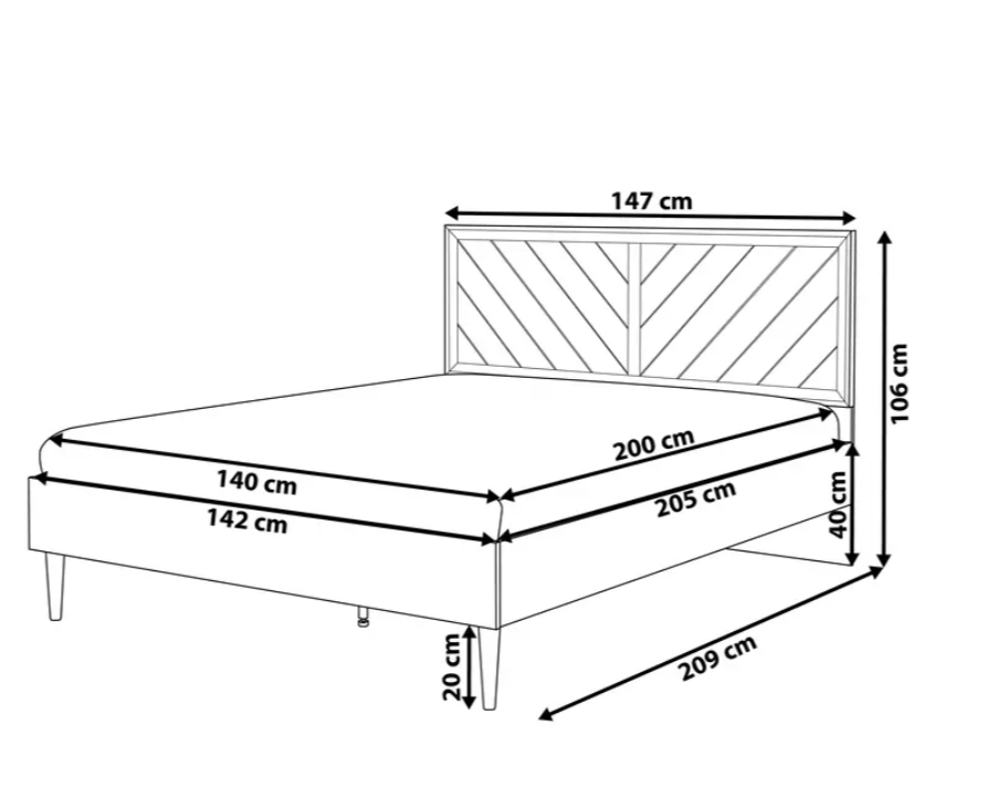 Mid-Century Wood Platform Bed