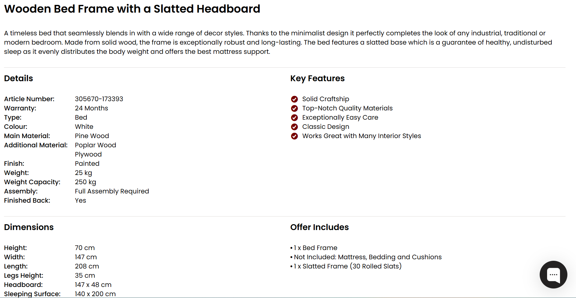 White wooden platform bed