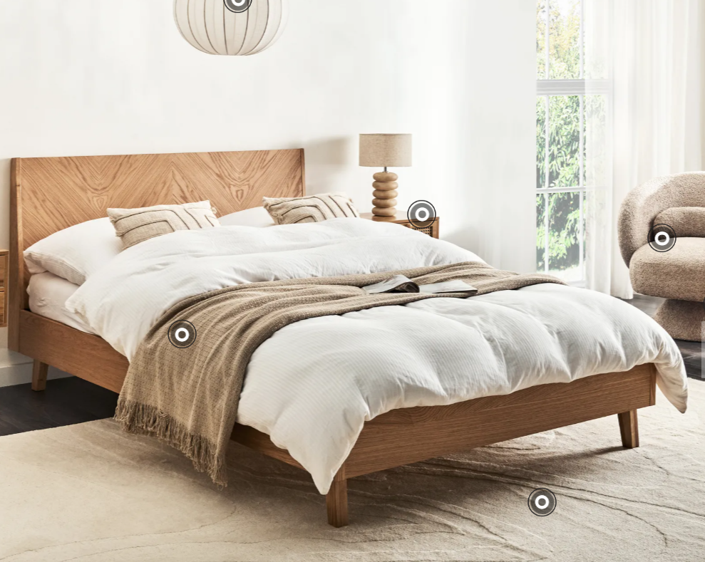 Solid wood bed