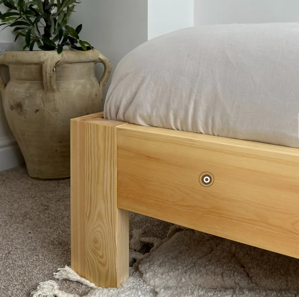 Solid wood bed