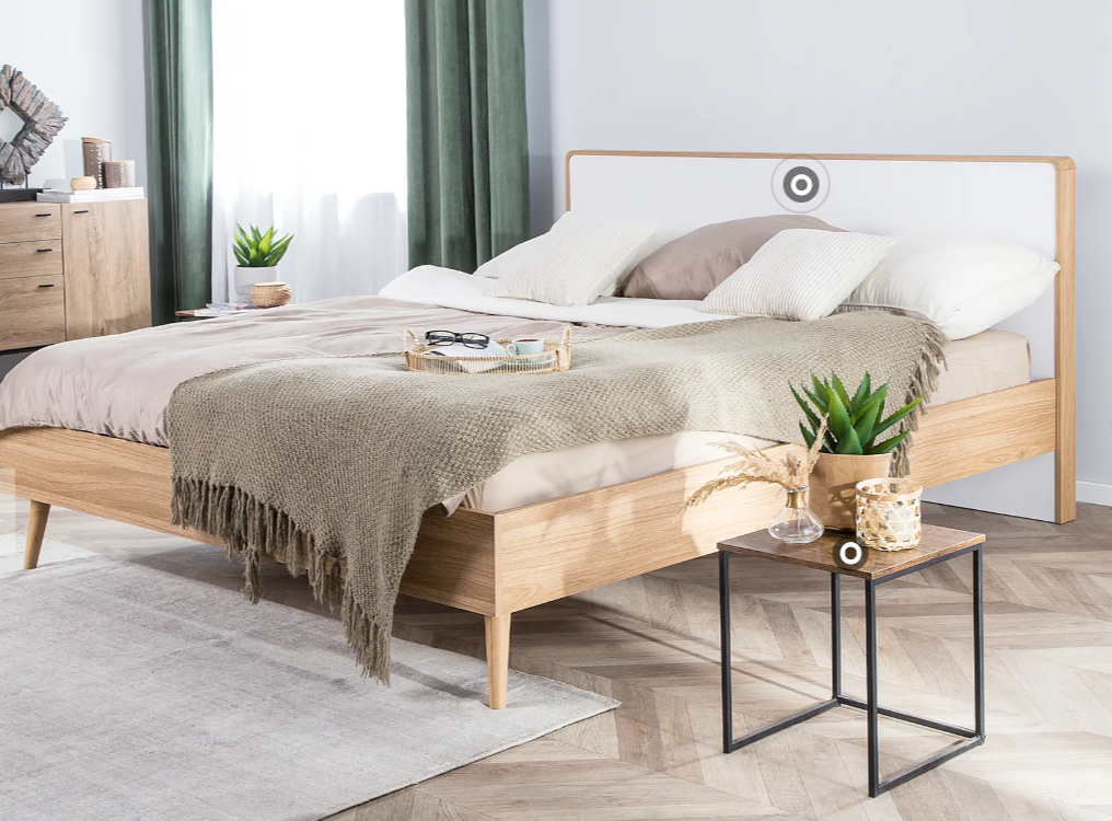 Beige Modern wooden bed
