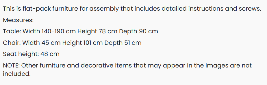 Modern rectangular dining table