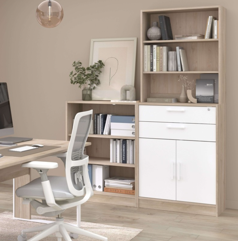 Storage Cabinet with Open Shelves