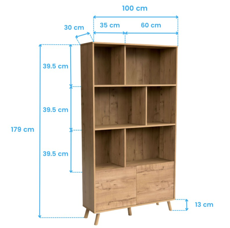 Wooden Book & Storage Shelf