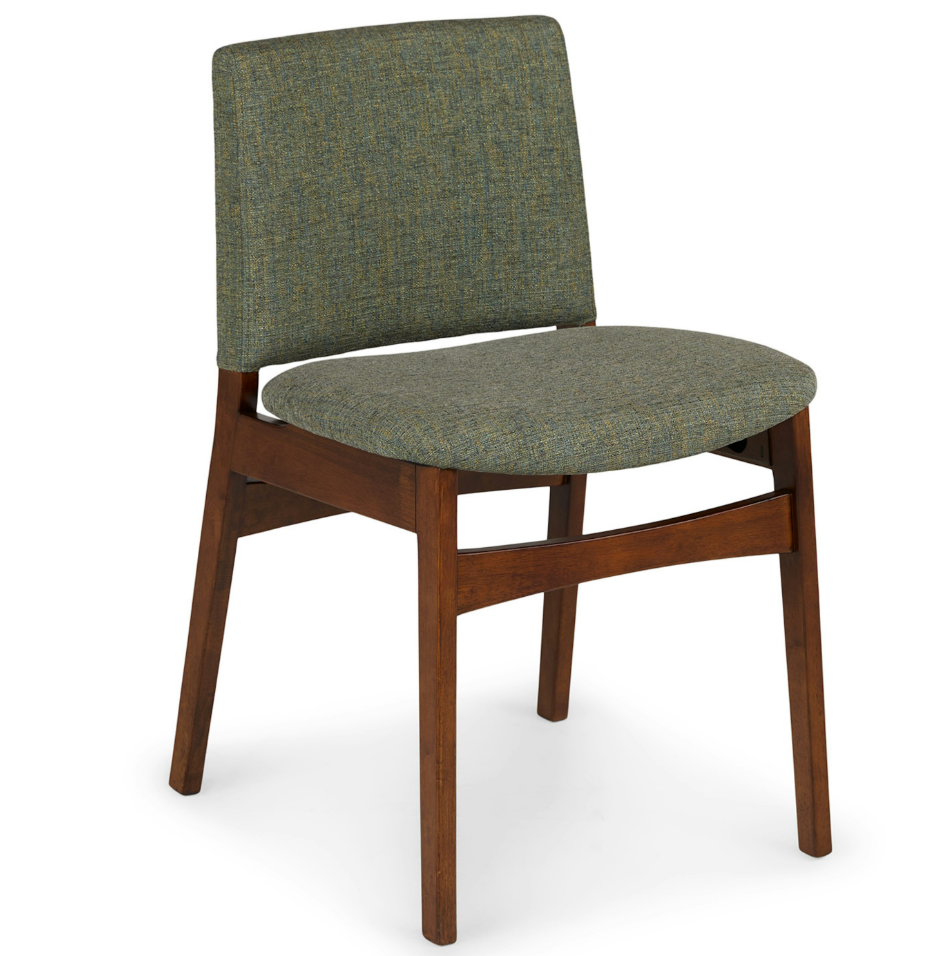Upholstered Dining Chair - Walnut and Hemlock Green