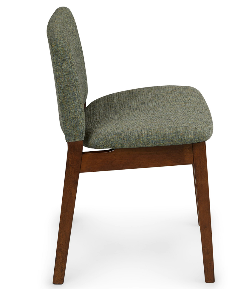 Upholstered Dining Chair - Walnut and Hemlock Green