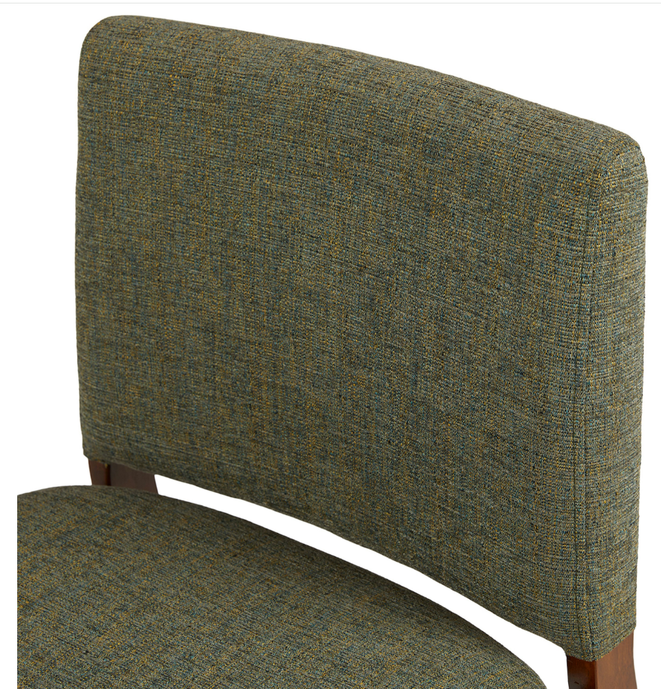 Upholstered Dining Chair - Walnut and Hemlock Green