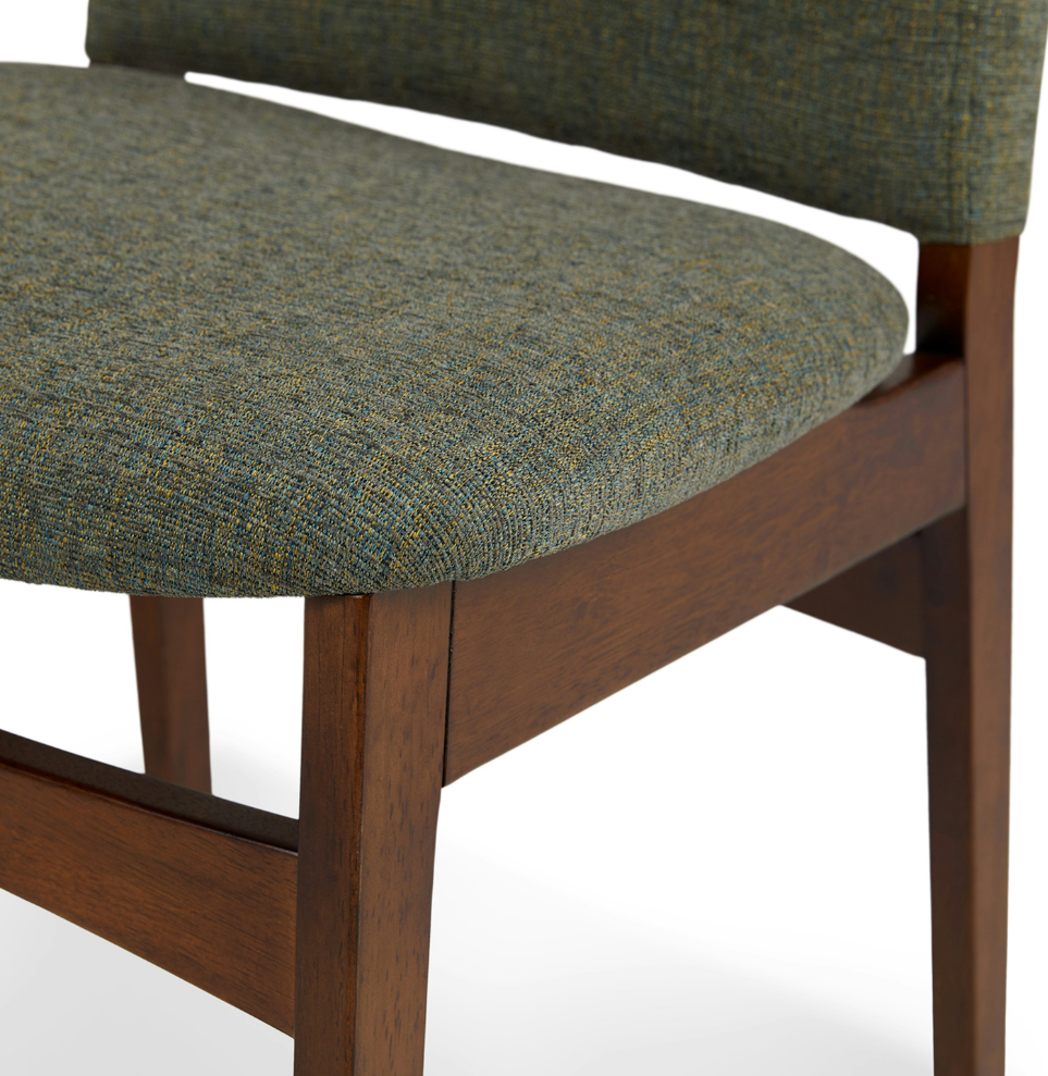 Upholstered Dining Chair - Walnut and Hemlock Green
